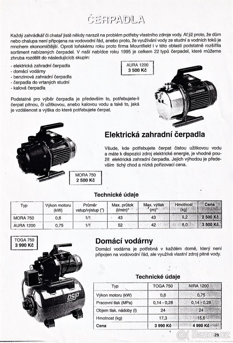 Zahradní čerpadlo MORA 750 - 4