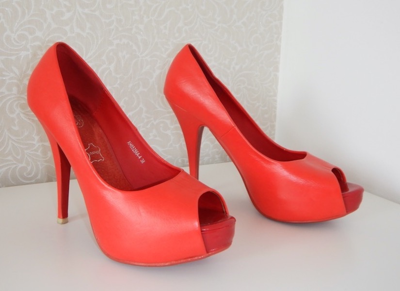 Červené lodičky na platformě, vel. 38 - 4