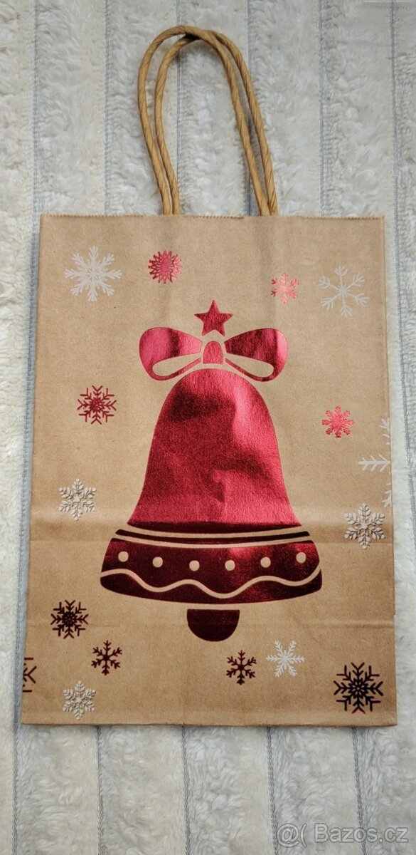 6.kusů "Vánočních" dárkových papírových tašek 21x15 cm - 4
