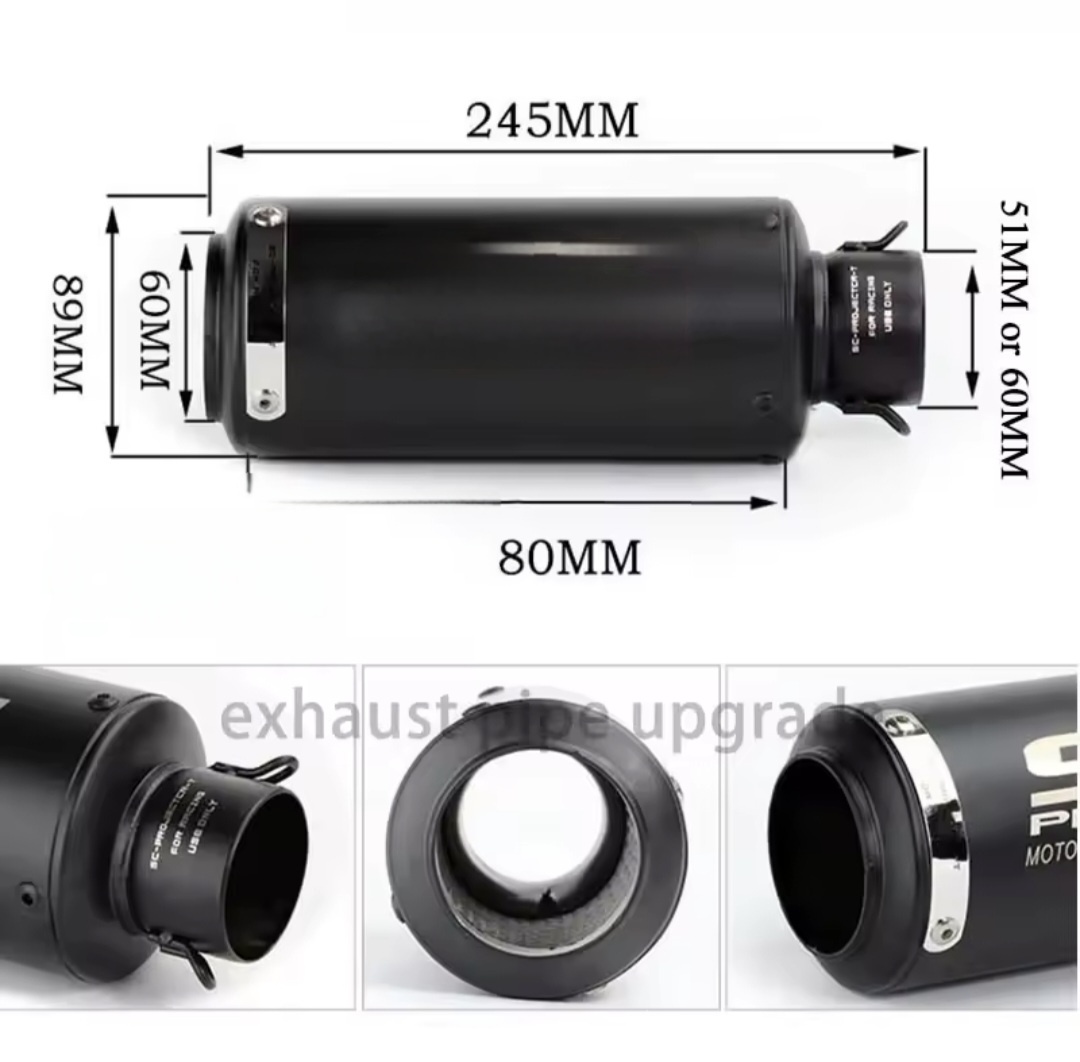 SC Project sportovní koncovka výfuku univerzální černá 51mm - 4