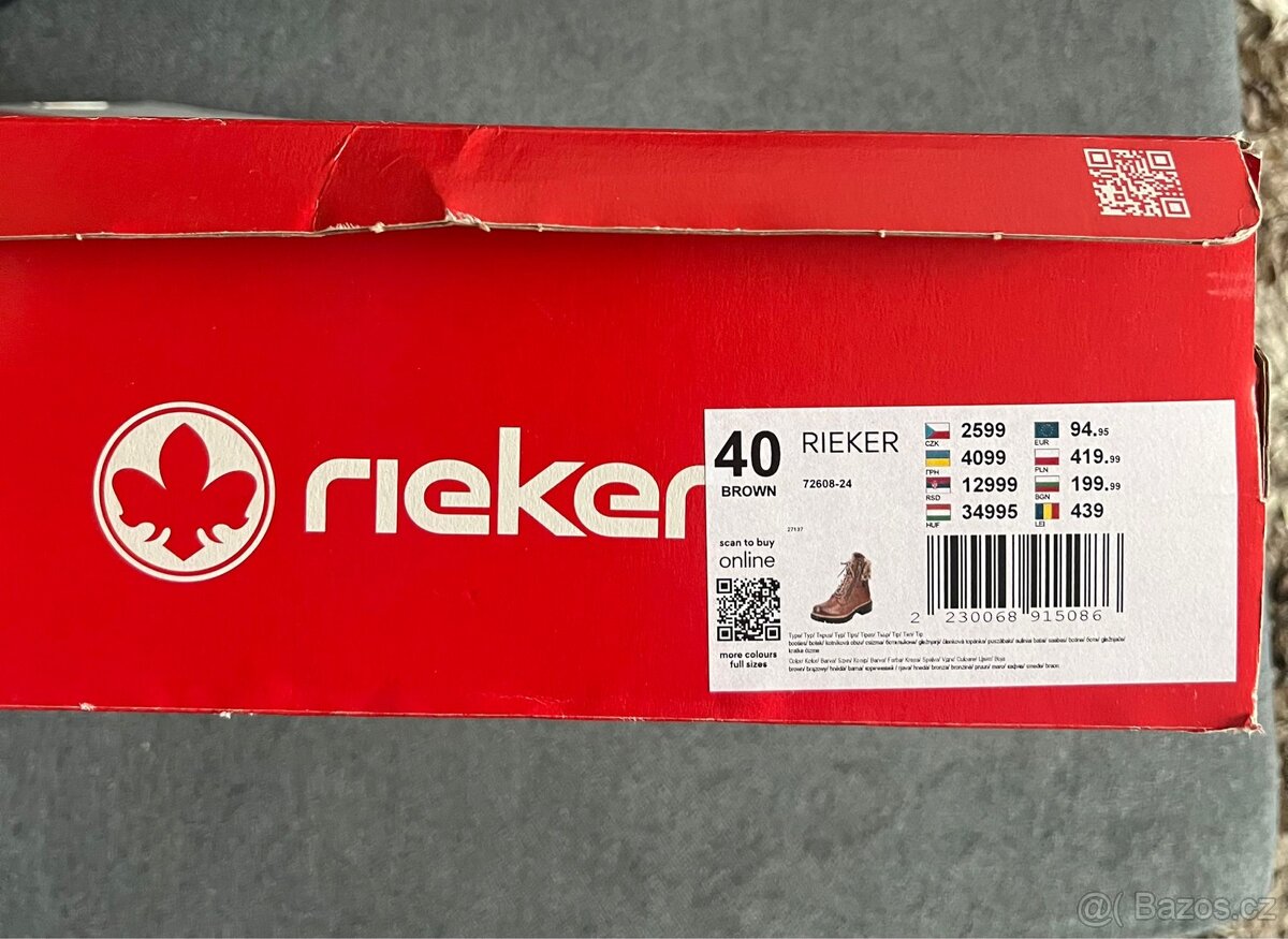 Dámské zimní kožené boty Rieker - 4