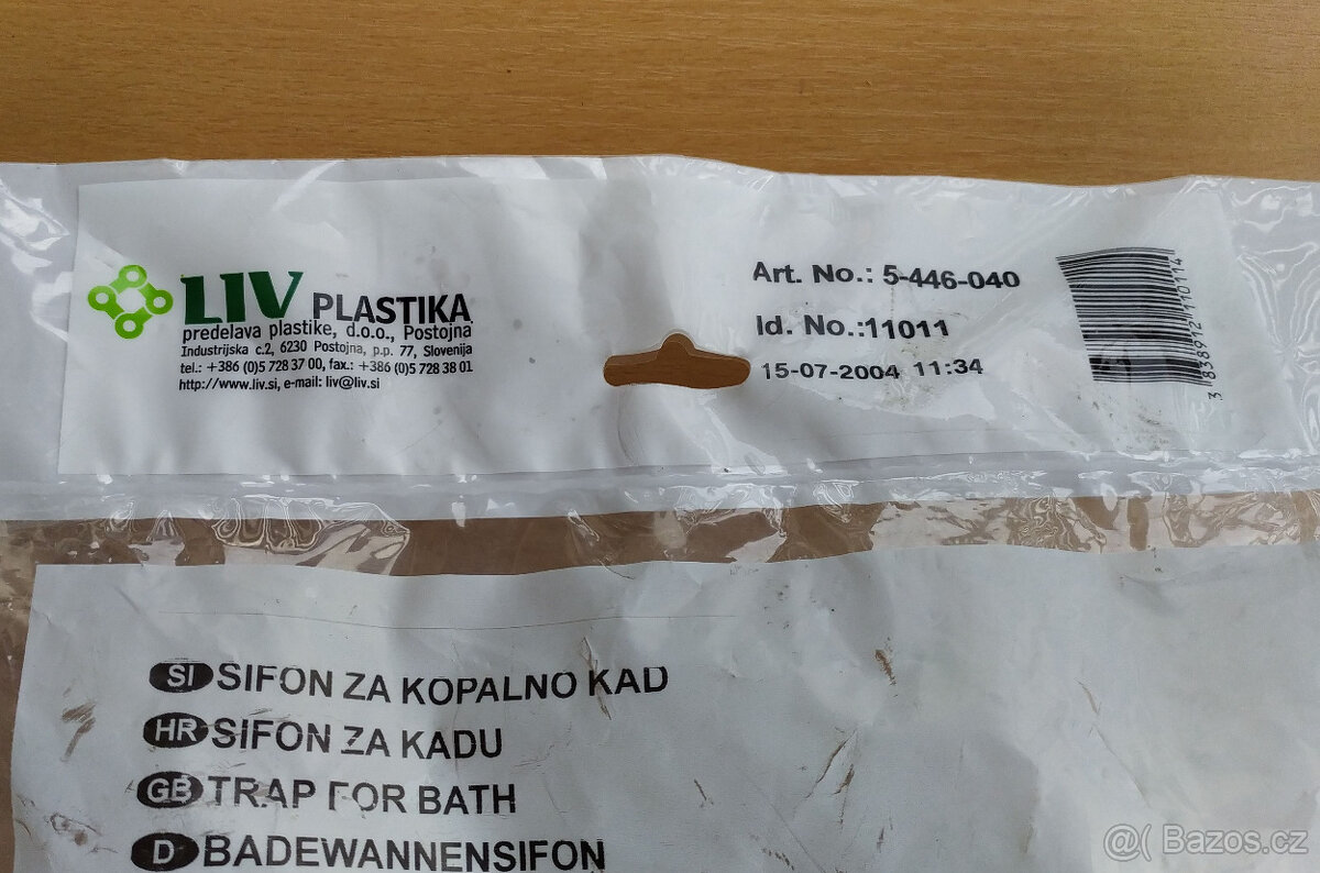 Vanový sifon LIV 5-446 s přepadem a lankovým ovládáním zátky - 4