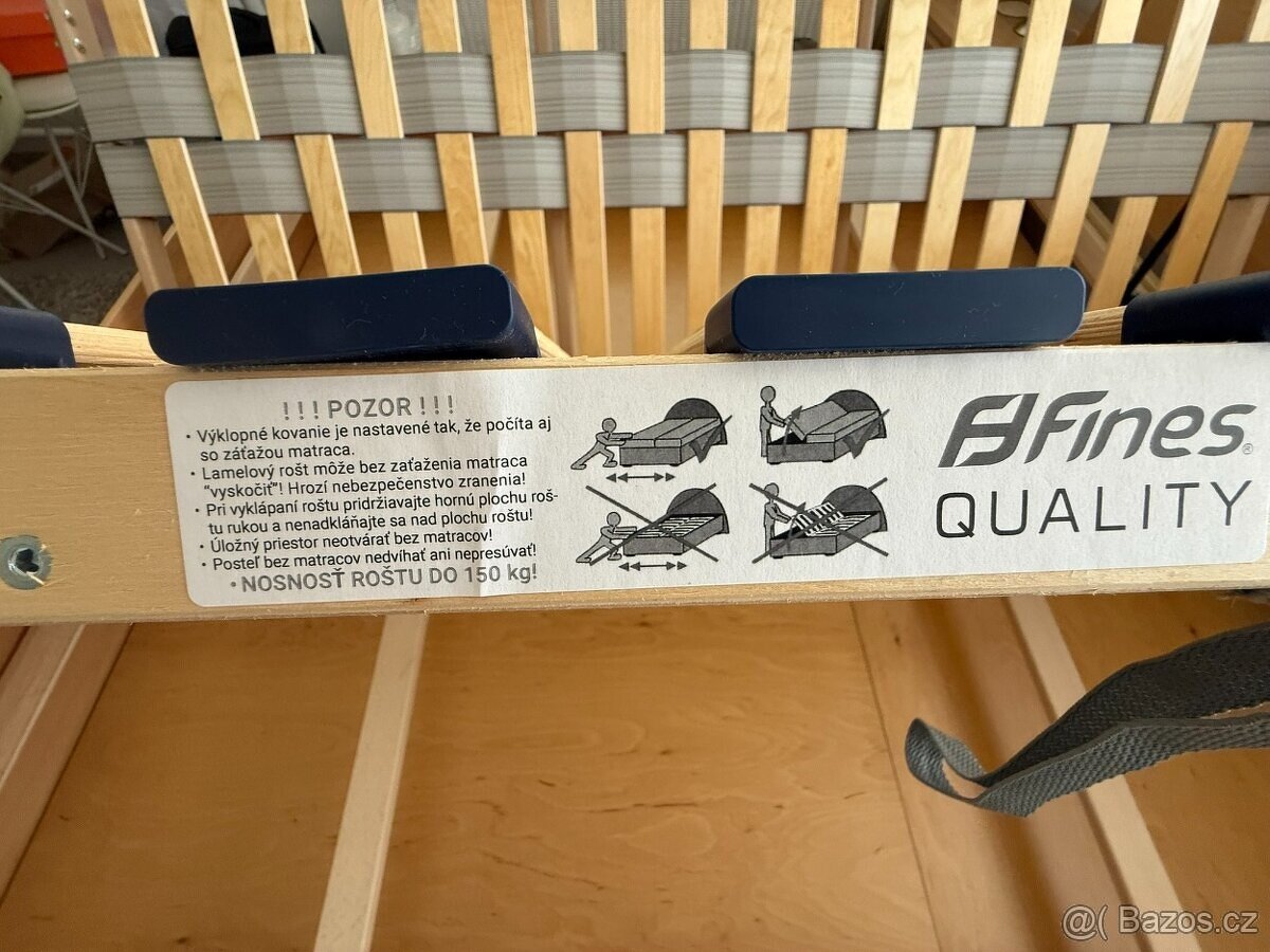 Postel lůžko 180/200 masiv buk (olše) zn. FINES (SK) - 4