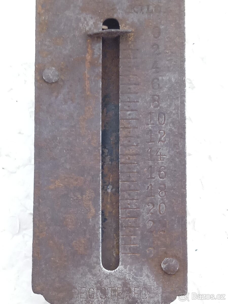 Retro starý kovový mincíř pružinová váha - 25kg - 4