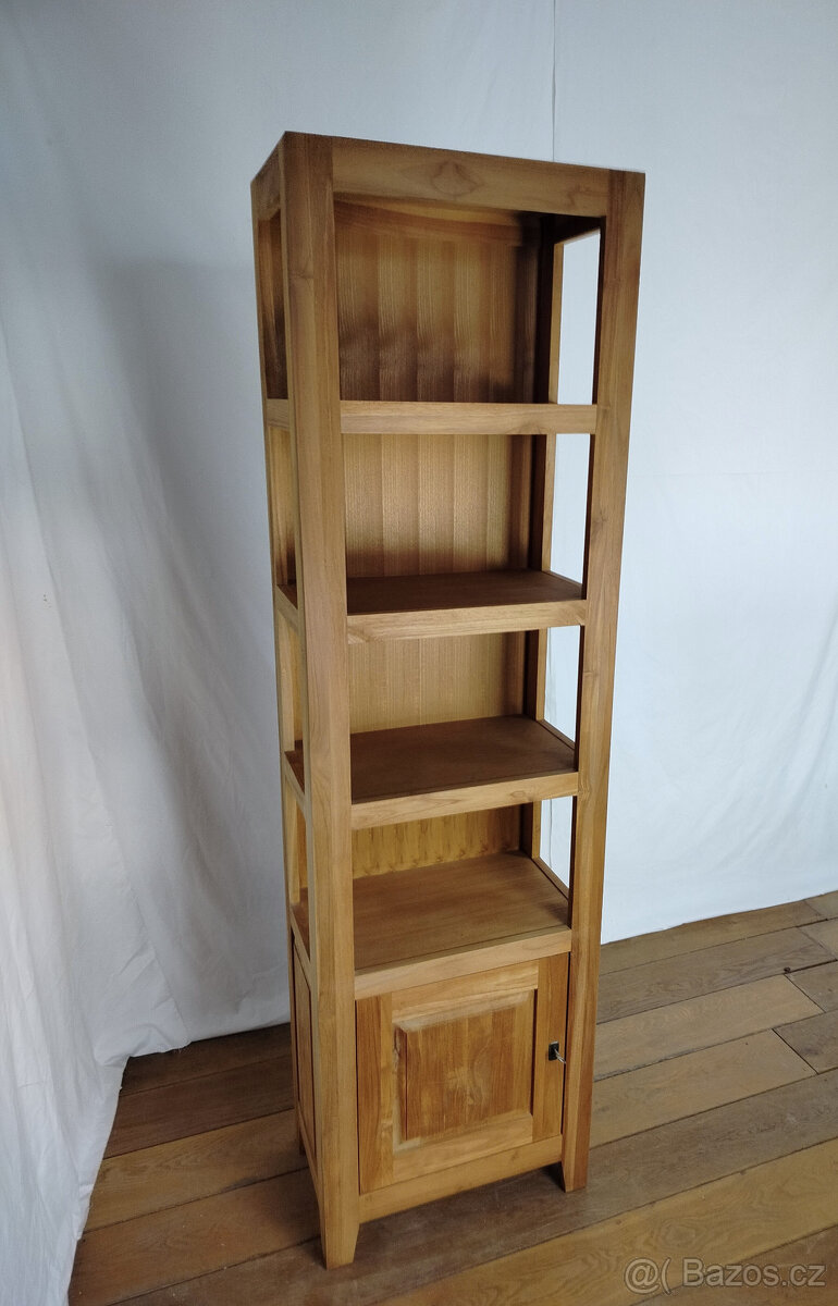 Úzká knihovna z teakového dřeva - 4