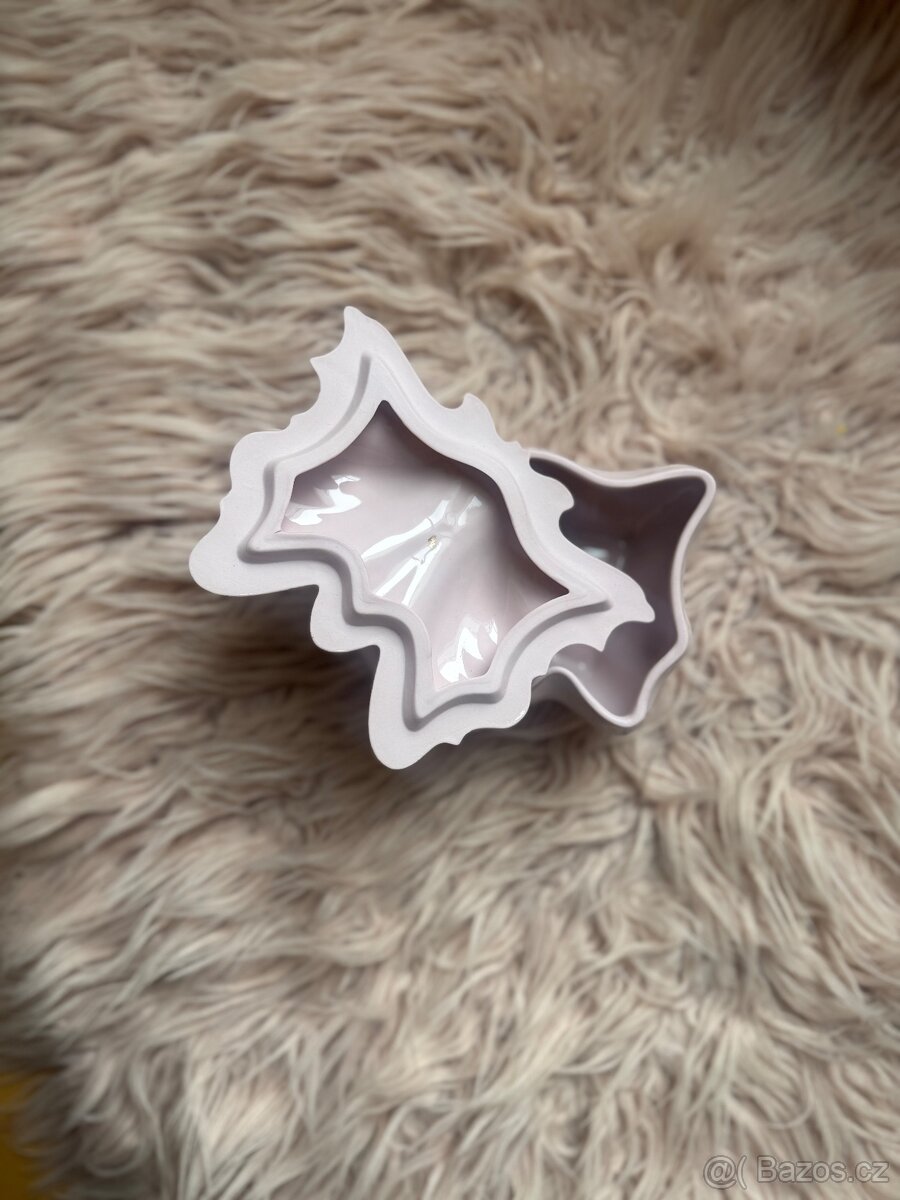 Růžový porcelán dóza Motýl - 4