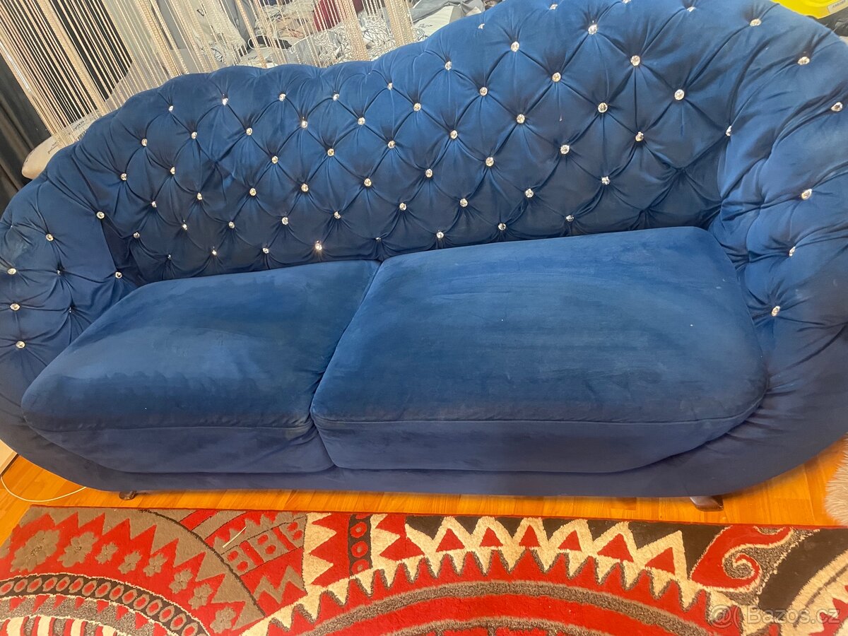 Sedací souprava 3+1 samet s kmínky - 4