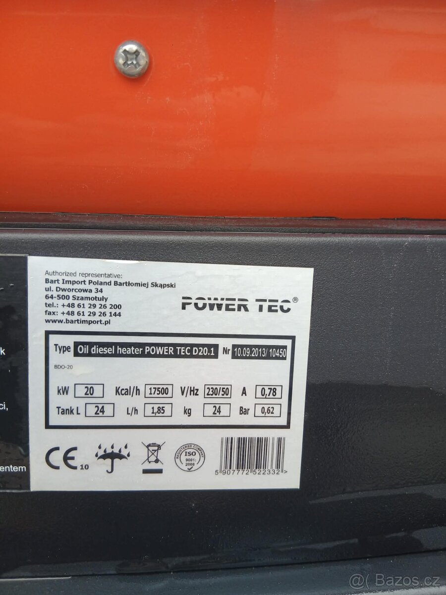 Naftové topidlo powertec D20.1 - 4