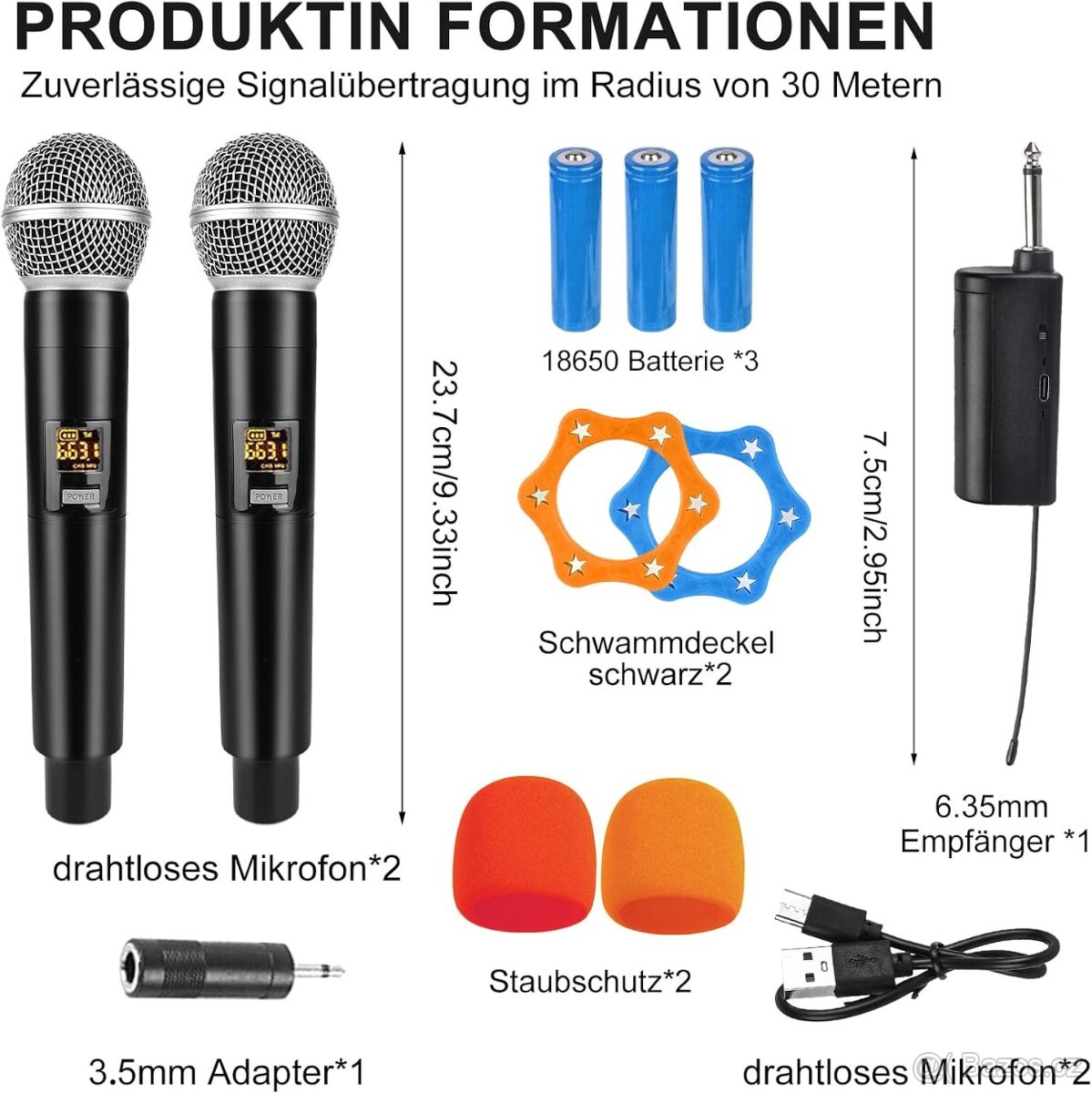 sada duálních bezdrátových mikrofonů - 4