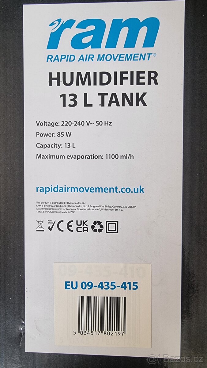 Ultrazvukový Zvlhčovač RAM - 13L - 4