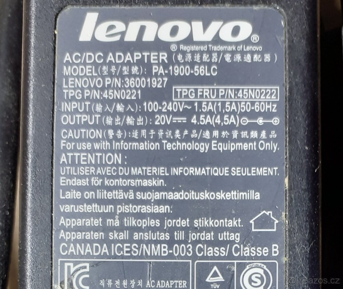 Nabíječka notebooku Lenovo 20V, 4,5A č.12 - 4