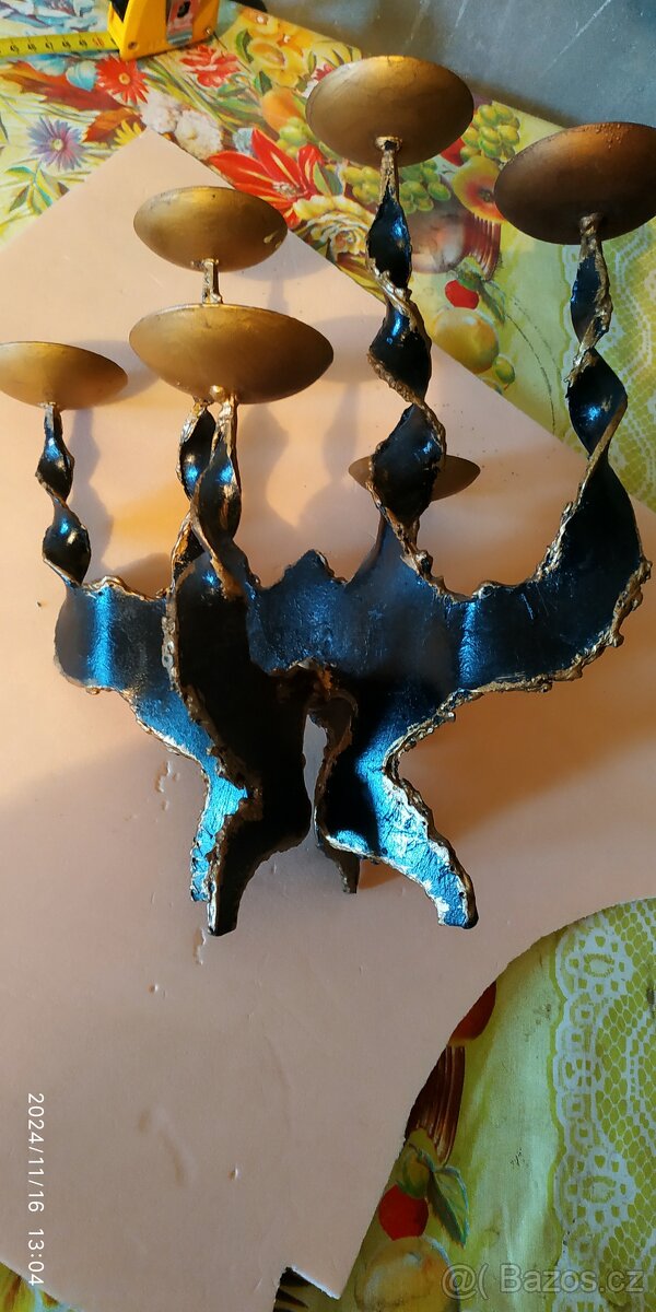 Pr. Hezký okrasný 6ti ramenný svícen. - 4