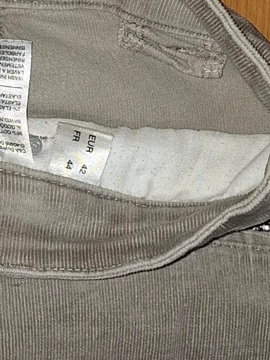 Dámské kalhoty manšestr béžové, velikost 42, minimáln nošené - 4