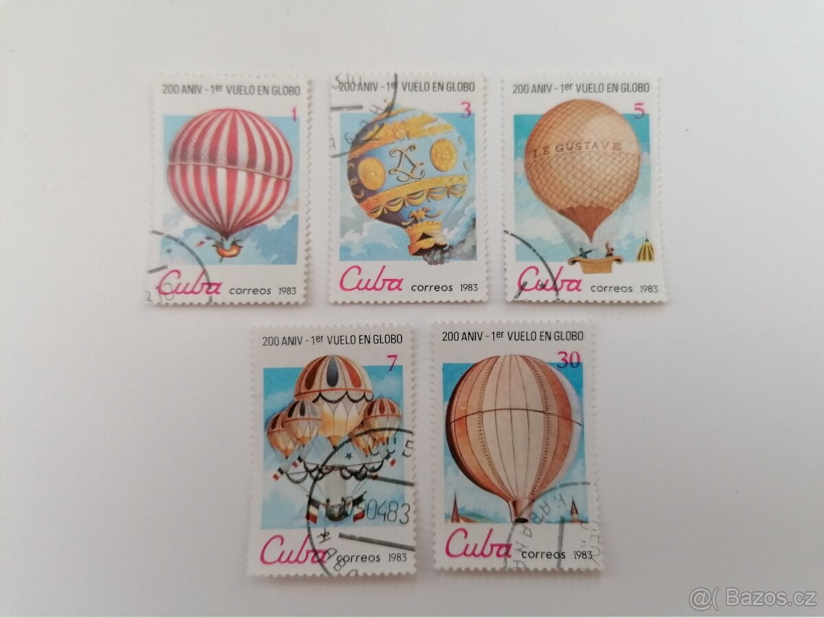 Známky 38 známek lodě letadla vzducholodě balóny Kuba SSSR.. - 4