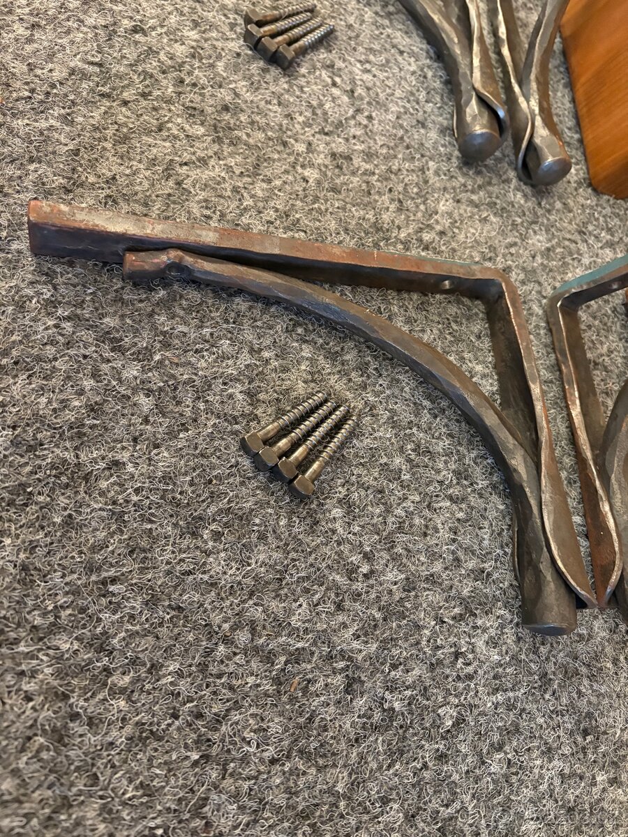 Policové konzole - ručně kované + smrkové police - 4