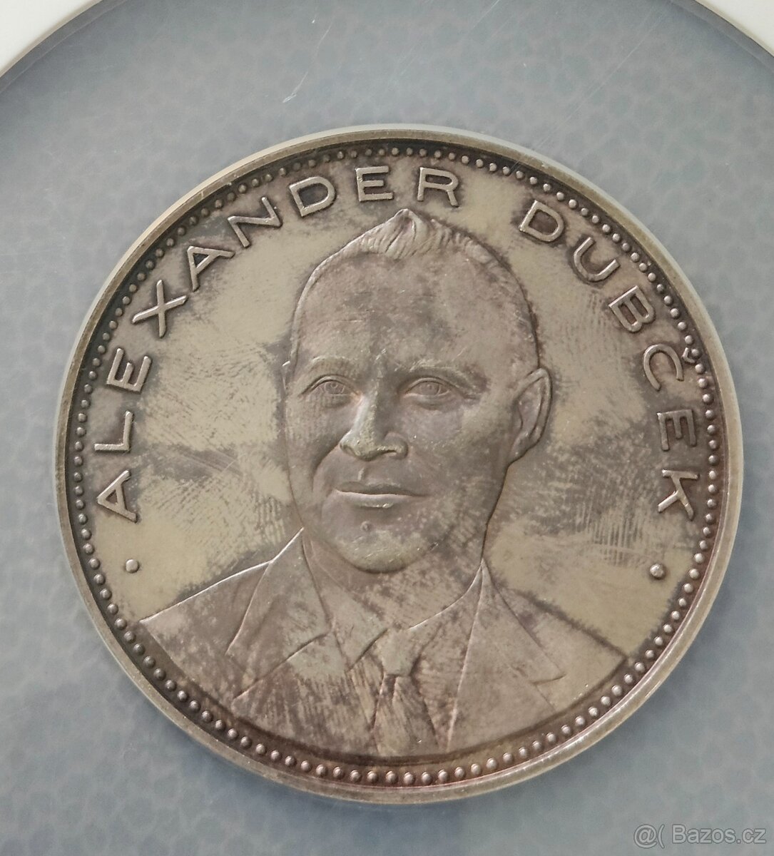 Stříbrná medaile 1968 - Alexander Dubček -mapa Československ - 4