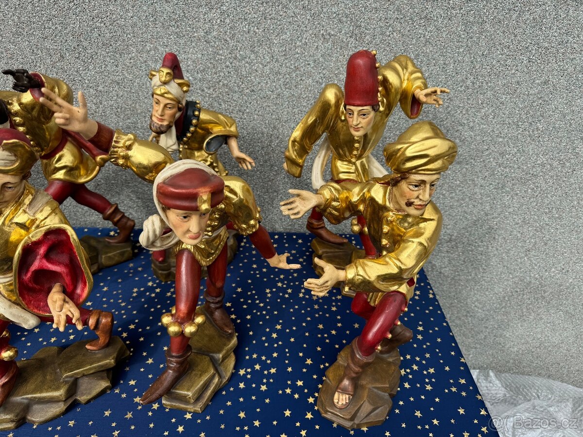 Souprava všech 10 soch Moriskentänzer velké dřevěné - 4