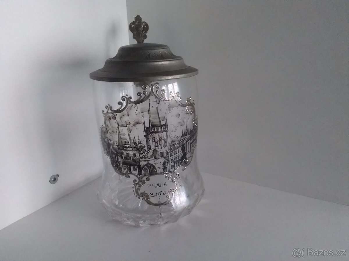 Půllitr sklo-PRAHA. - 4