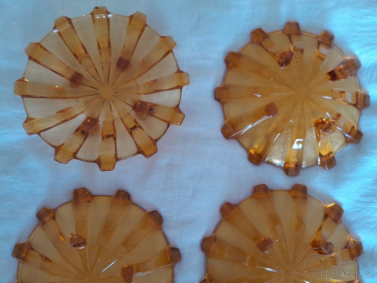 STAROŽITNÉ SKLENĚNÉ MISKY Art Deco - čtyři kusy - 4