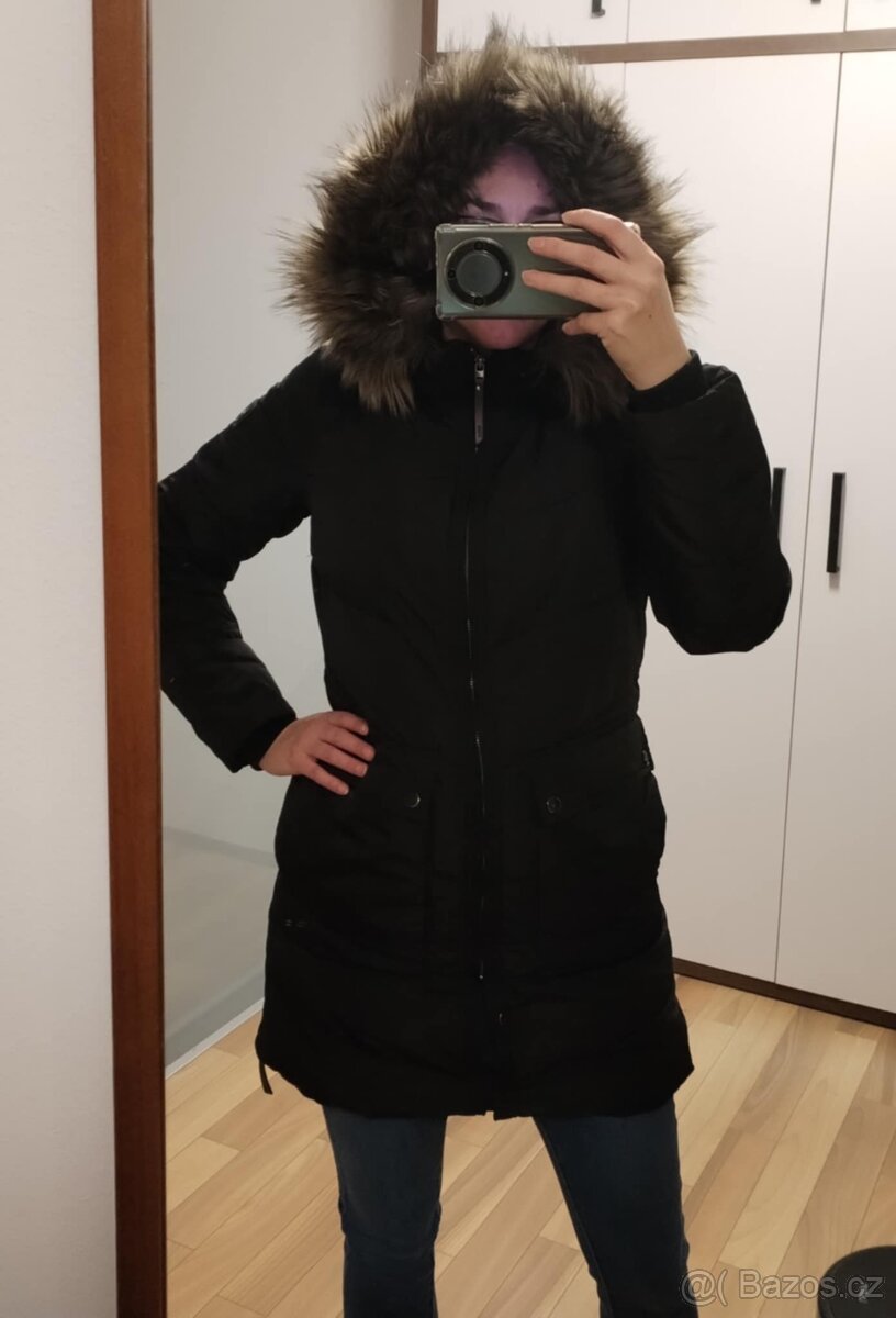 Dámská zimní černá bunda kabát s kožešinou Only NewRoona S - 4