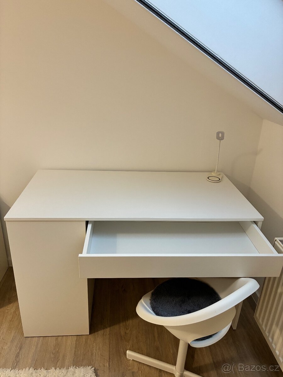 Bílý psací stůl 120x60 cm - 4