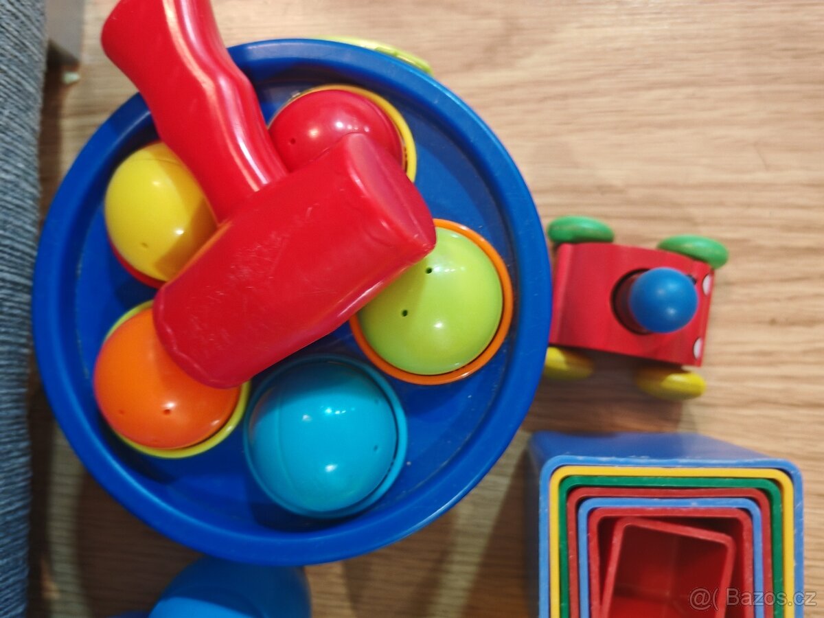 vkládačka, hlavolam, krtek bubínek s míčky - 4