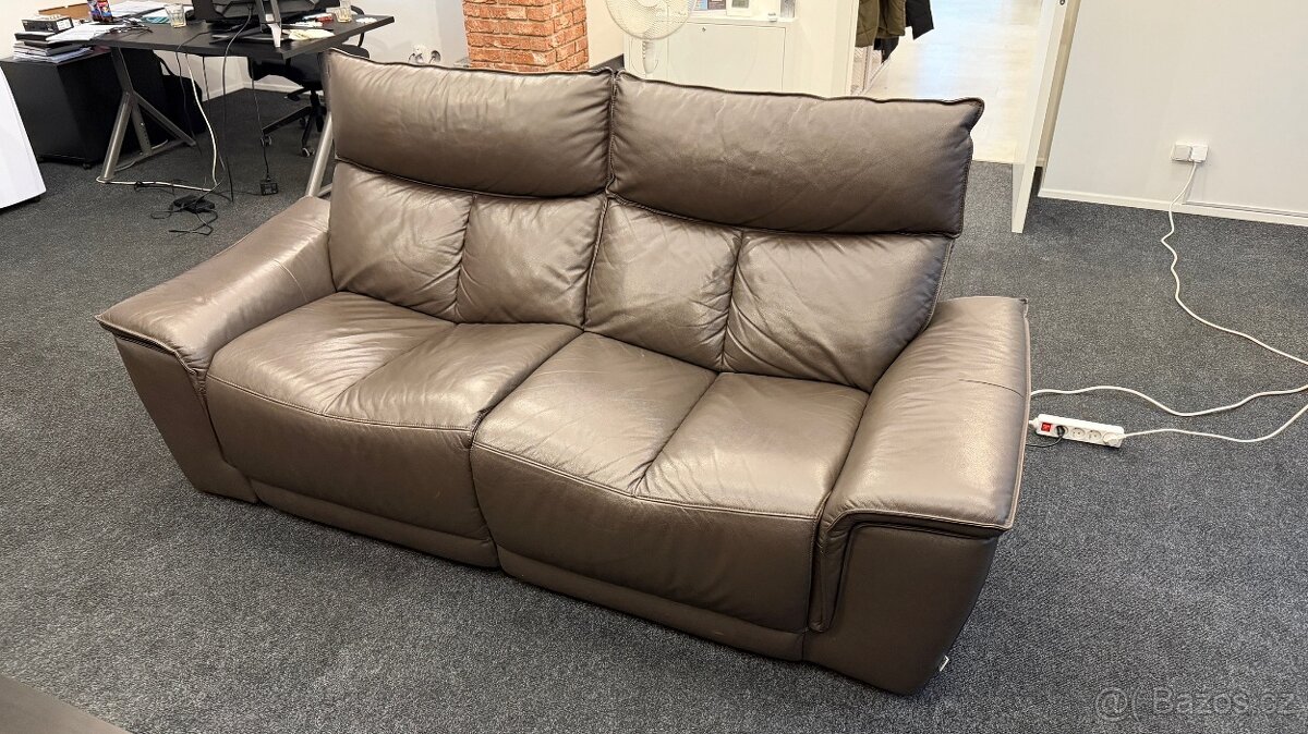 Kožená sedačka, elektronicky polohovatelná - 4