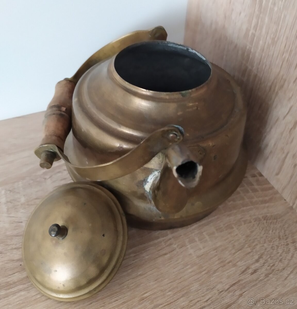 Nabízím starožitné mosazné, cínové nádobí: konvici džbánek - 4