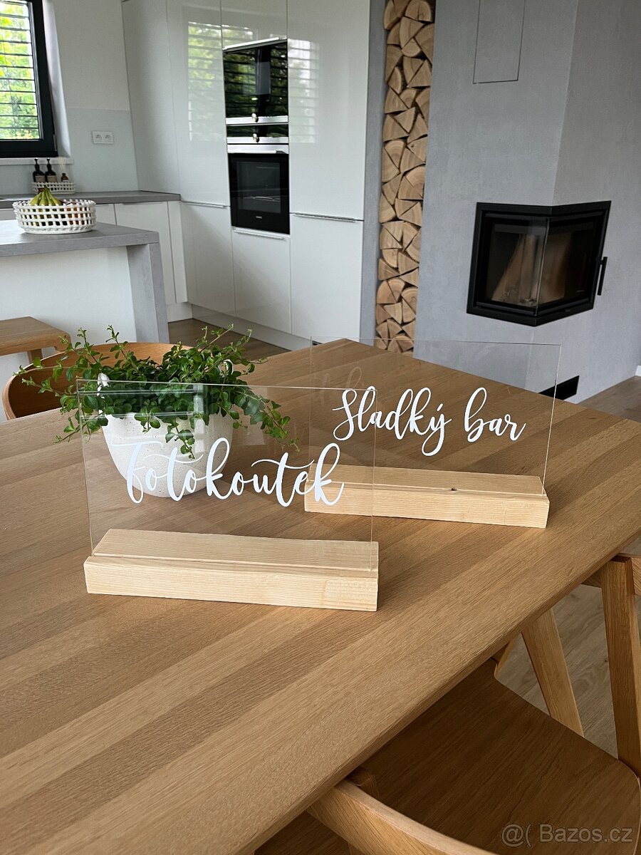 Plexi cedulky na stojanu 2ks - 4