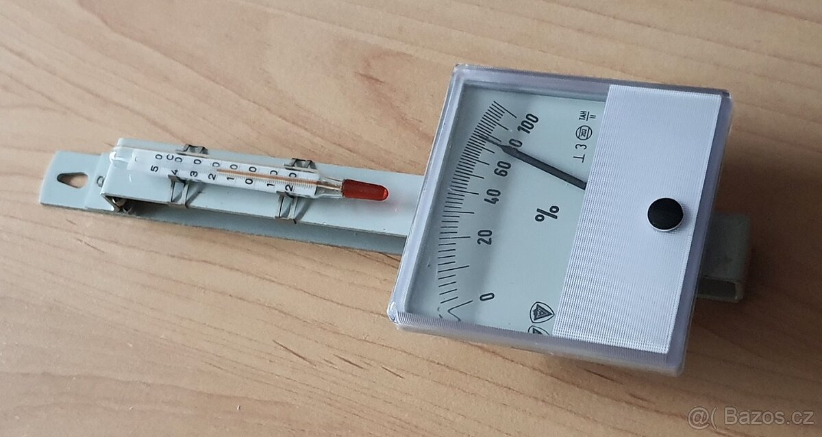 Vlasový hygrometr - analogový vlhkoměr historický - 4