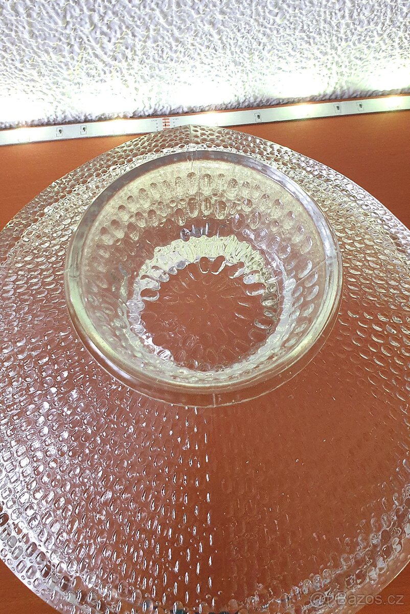 Hutní sklo - Mísa z bílého skla Jiří BRABEC- 1972 - 4