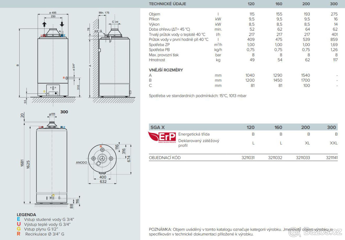 Stacionarní plynový ohřívač vody Ariston 120 SGA X EE - 4
