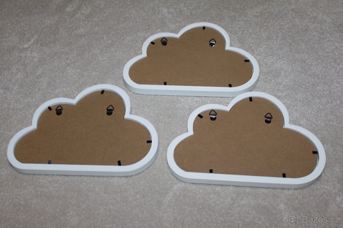 3x zrcadlové mráčky na zeď - 4