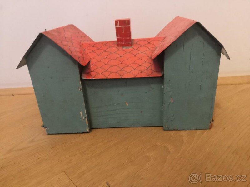 Domeček, plech, dřevo, sklo - 4