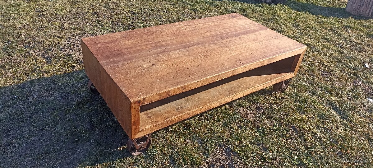 Konferenční stolek Industrial top model masiv dřevo - 4