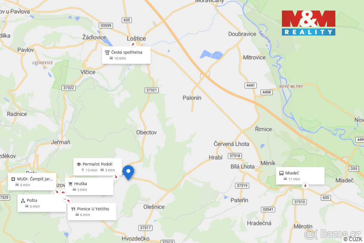 Prodej pozemku k bydlení, 611 m², Bouzov - 4
