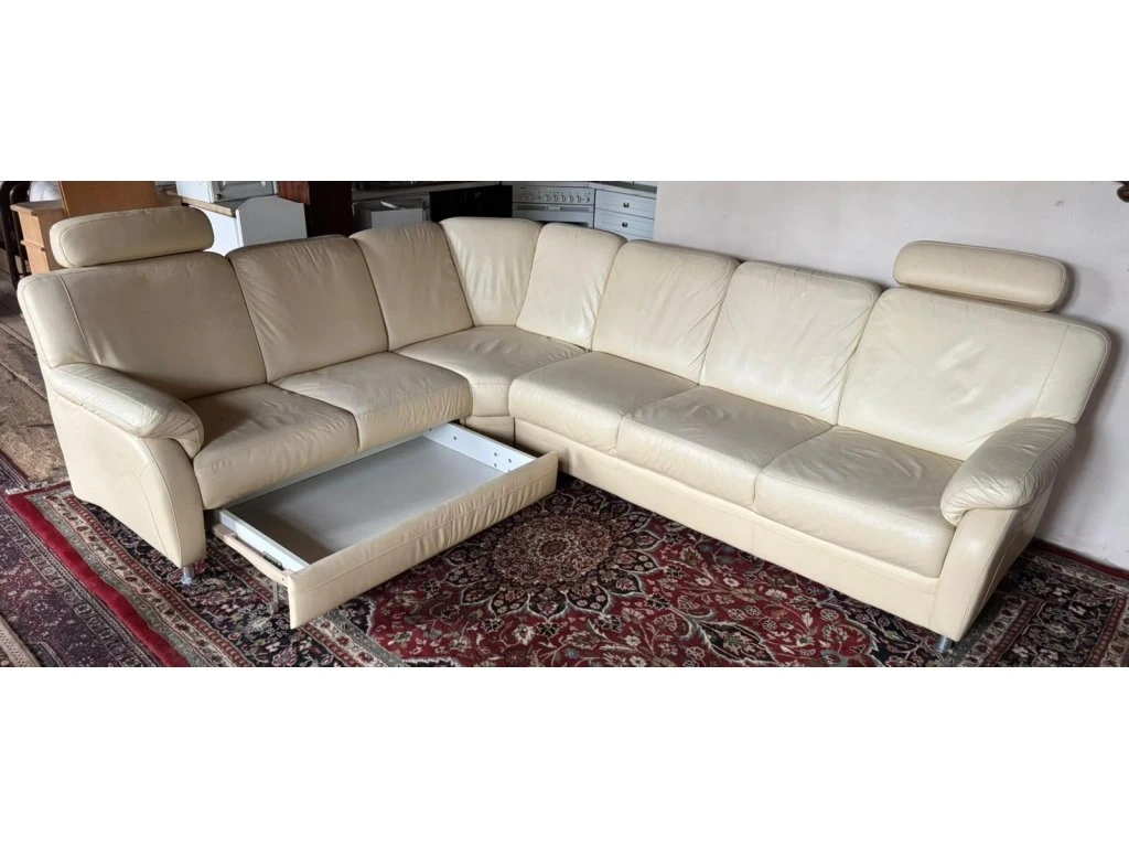 Rohová kožená sedačka s úložným prostorem,5345 - 4