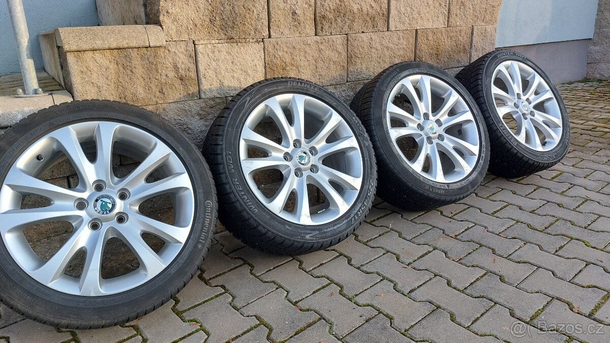 Alu kola 5x112 r17 Trifid originál Škoda Superb II zimní pne - 4