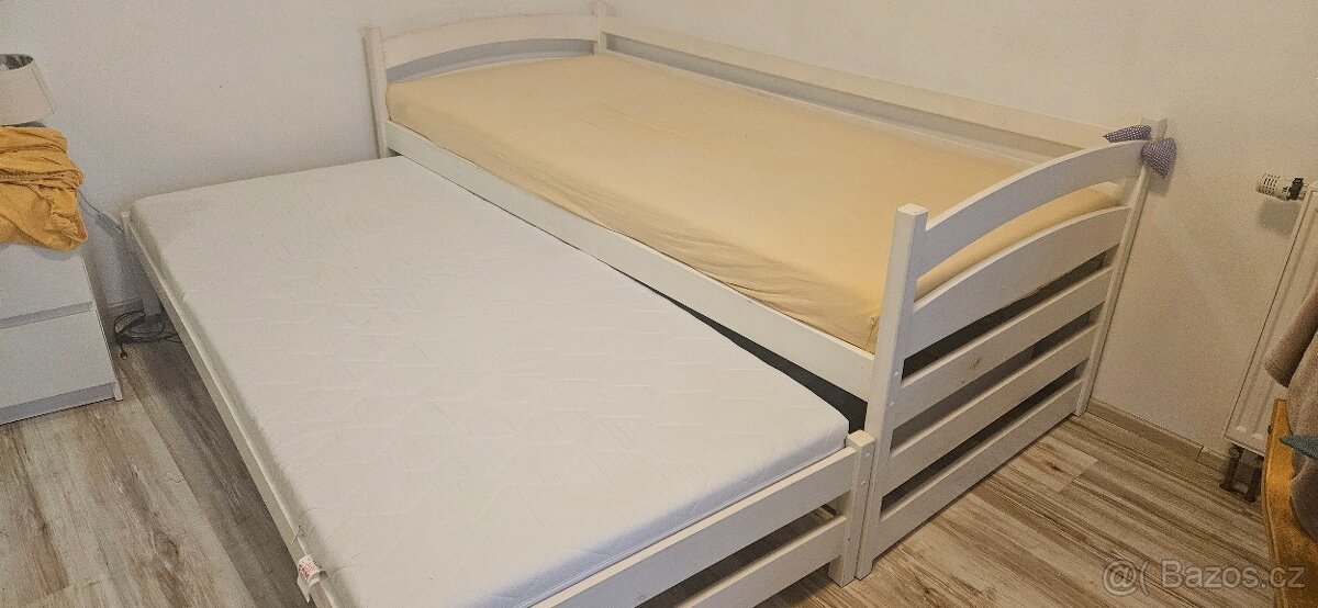 Postel do dětského pokoje s přistýlkou a úložným prostorem - 4