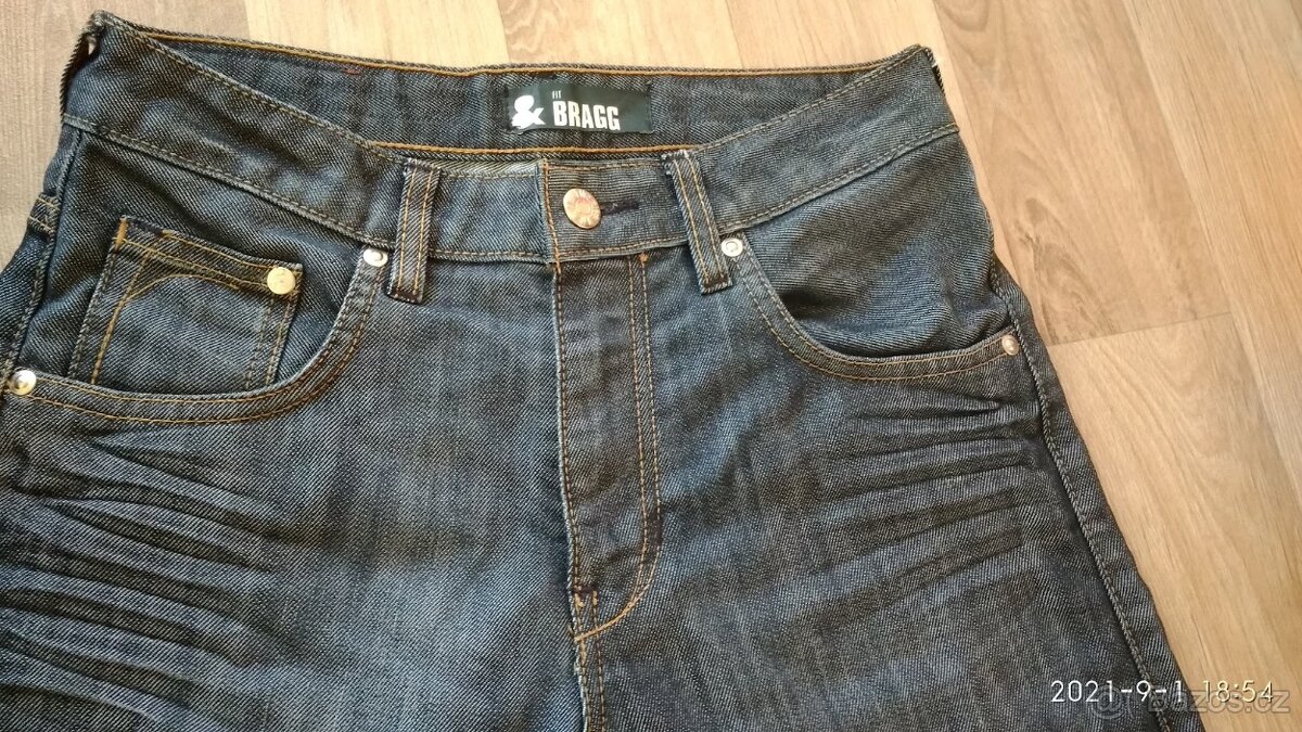 DŽÍNOVÉ 3/4 KRAŤASY FIT BRAGG vel.152 - 4