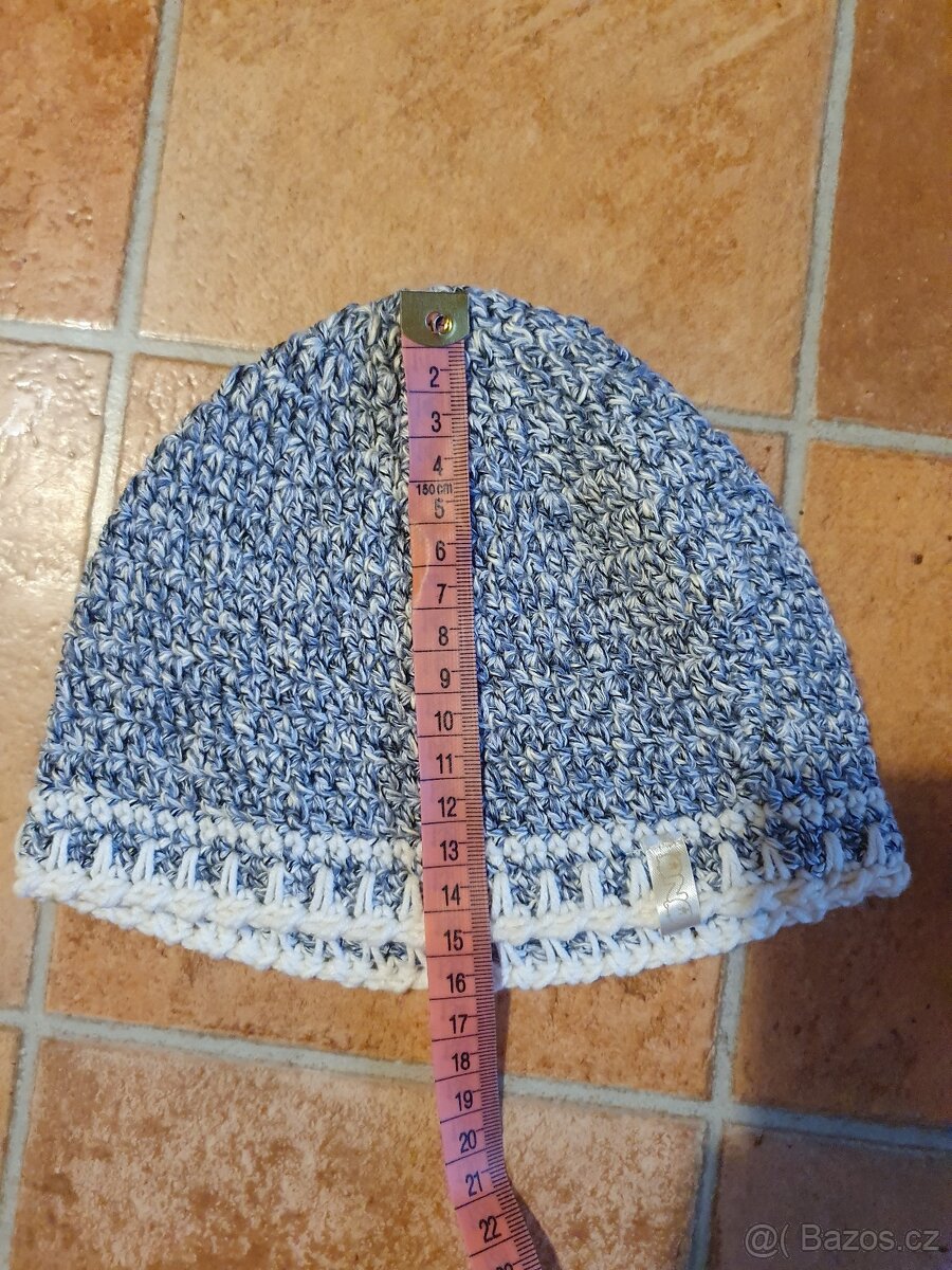 Modrá háčkovaná čepice ono - 4