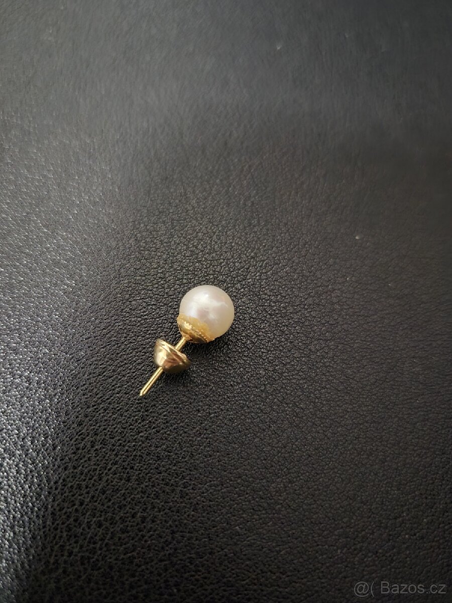 Náušnice perly se zlatem - 4
