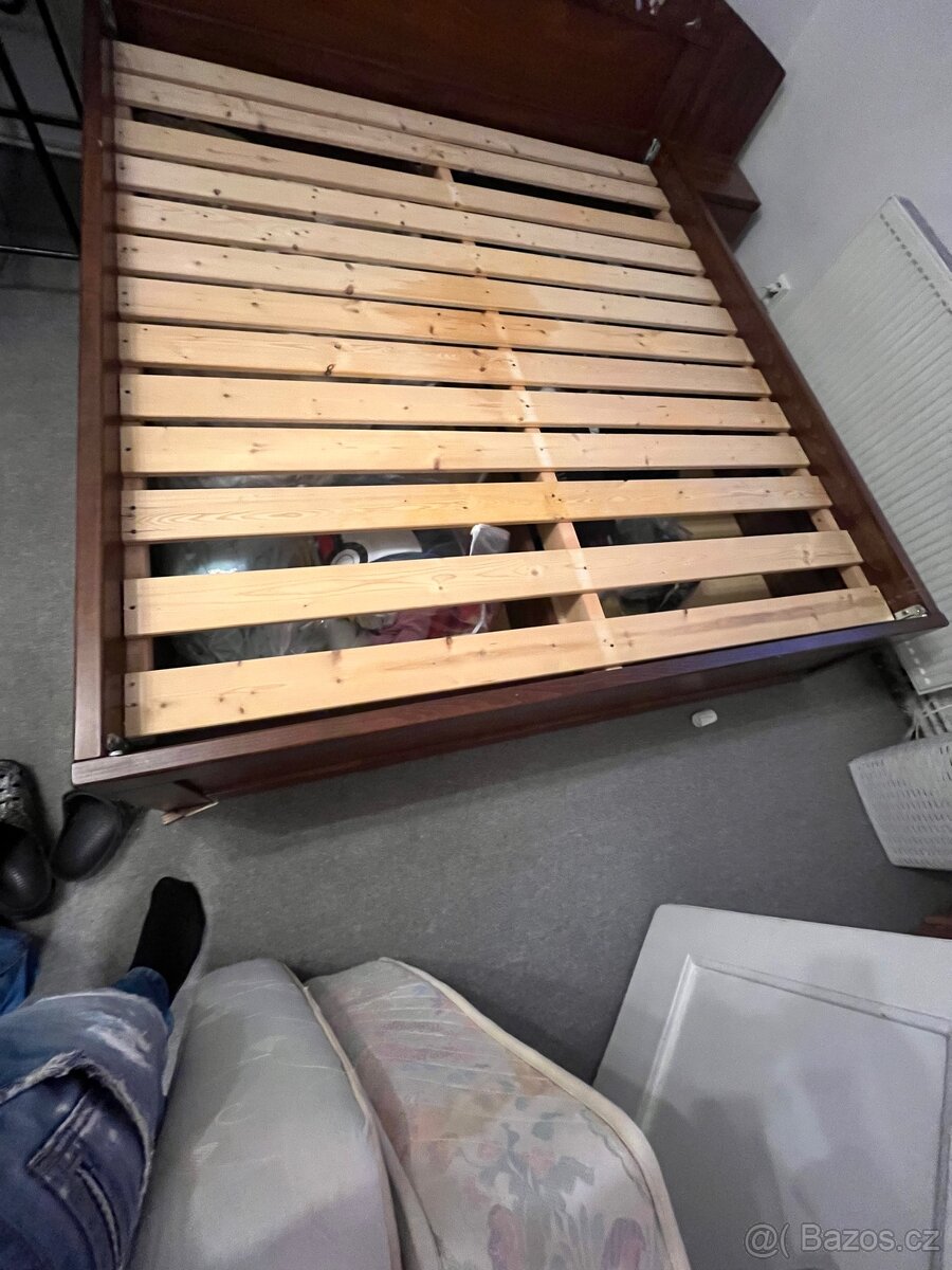 Postel z masivu s úložným místem - Dub - 4