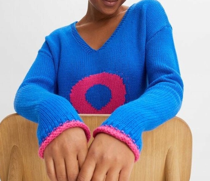 Růžový a modrý svetr bon Prix - 4