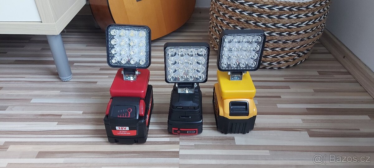 Svítilna Aku DeWALT+Milwaake+Bosch18V+2xUSB s nabíjením USB - 4