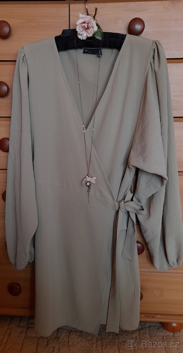 Asos olivové zavinovací krátké šaty - 4