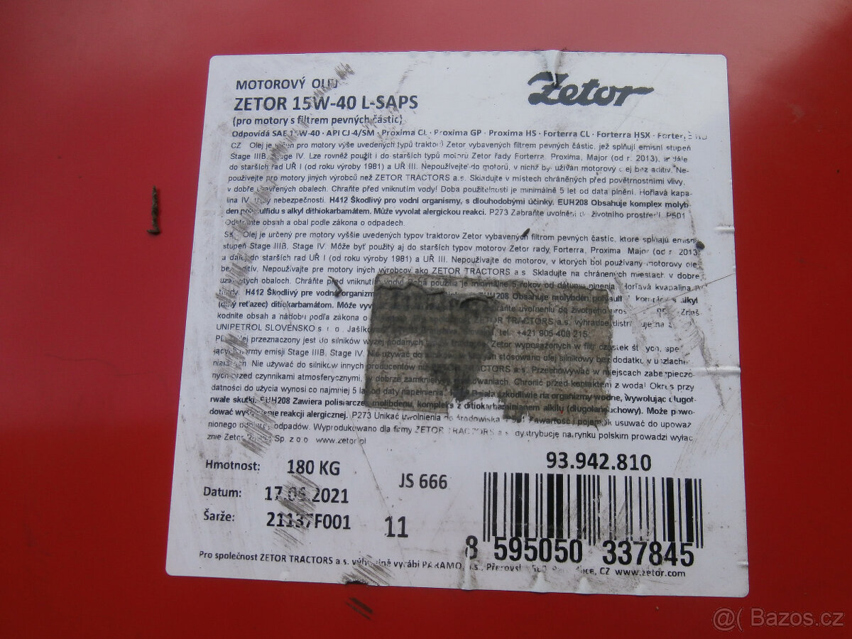 Sudy plechové 200 l od oleje ZETOR, JOHN DEERE za 300 - 4