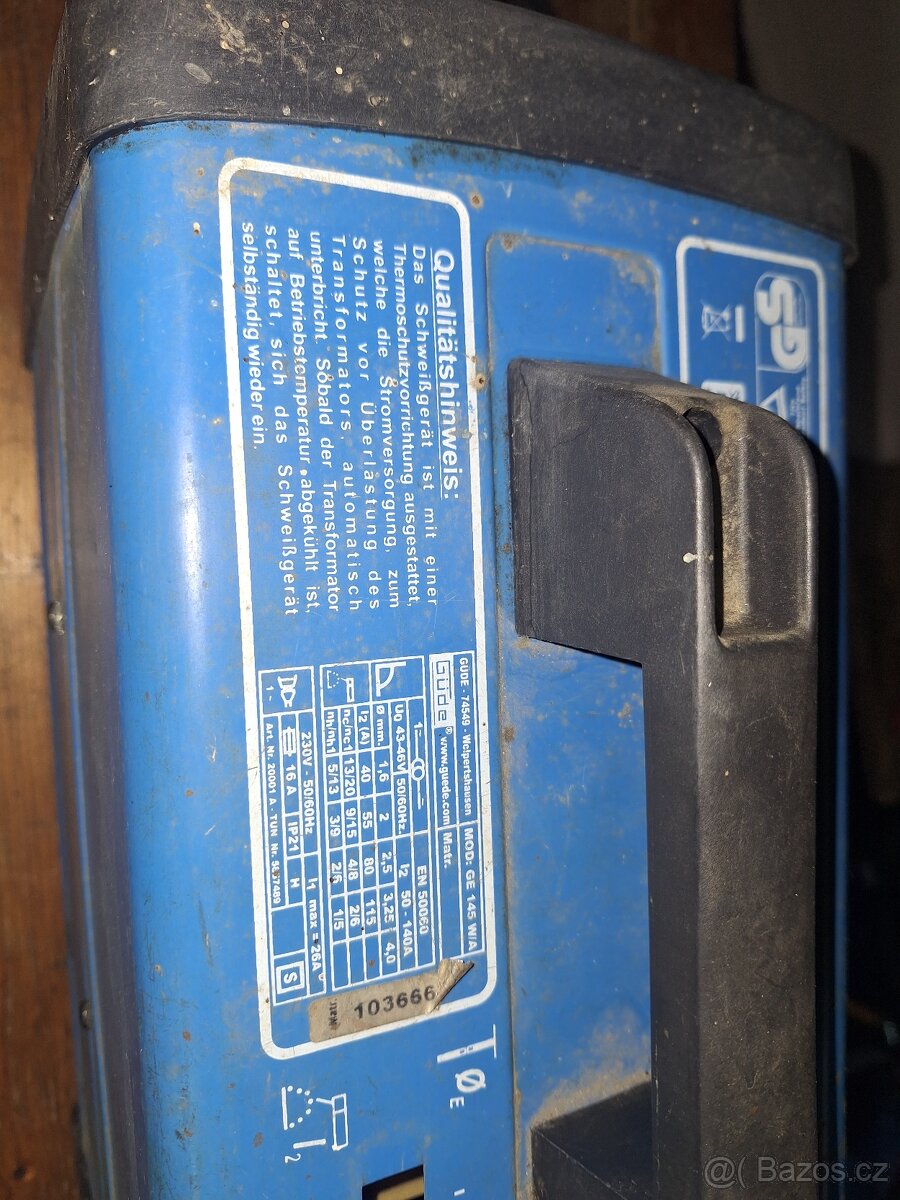 Prodám transformátorovou svářečku GUDE GE 145W / A - 4