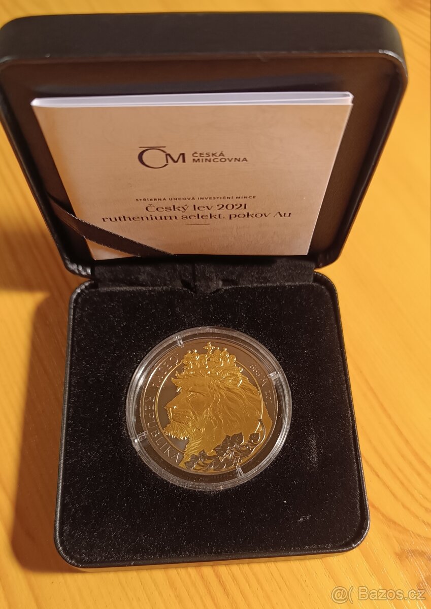 Český lev 2021 1Oz ruthenium selekt. pokov Au - 4