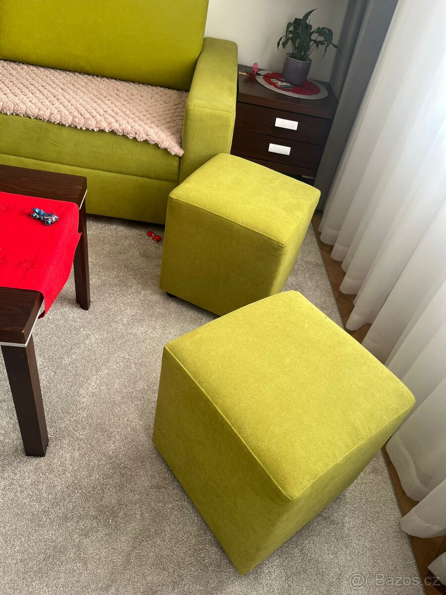 Prodám zelenou sedací soupravu – rozkládací - 4